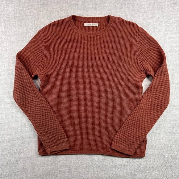 Outerknown Other - Outerknown Waffle Knit Crewneck Shirt Men L (M) Rust Cotton Minimalist Surf Y2K